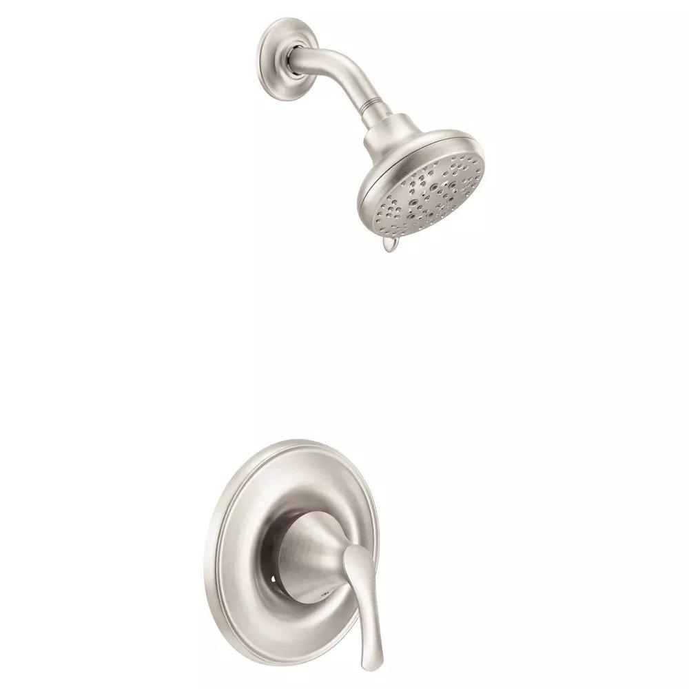 MOEN Seena T5152EPSRN One-Handle Posi-Temp Shower Trim with 5-Spray Showerhead in Spot Resist Brushed Nickel (Valve Required)