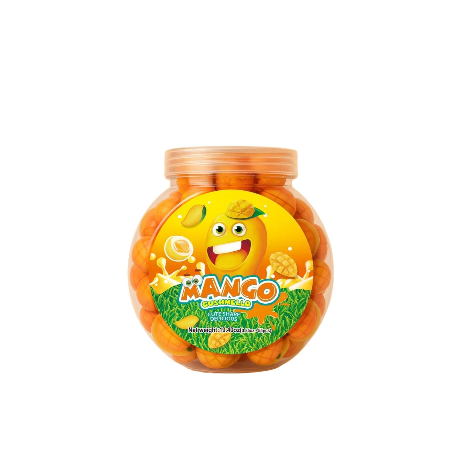Zoomi Gushmello Candy Fruity Gummy Marshmallow Filled Center 55 Pieces Jar
