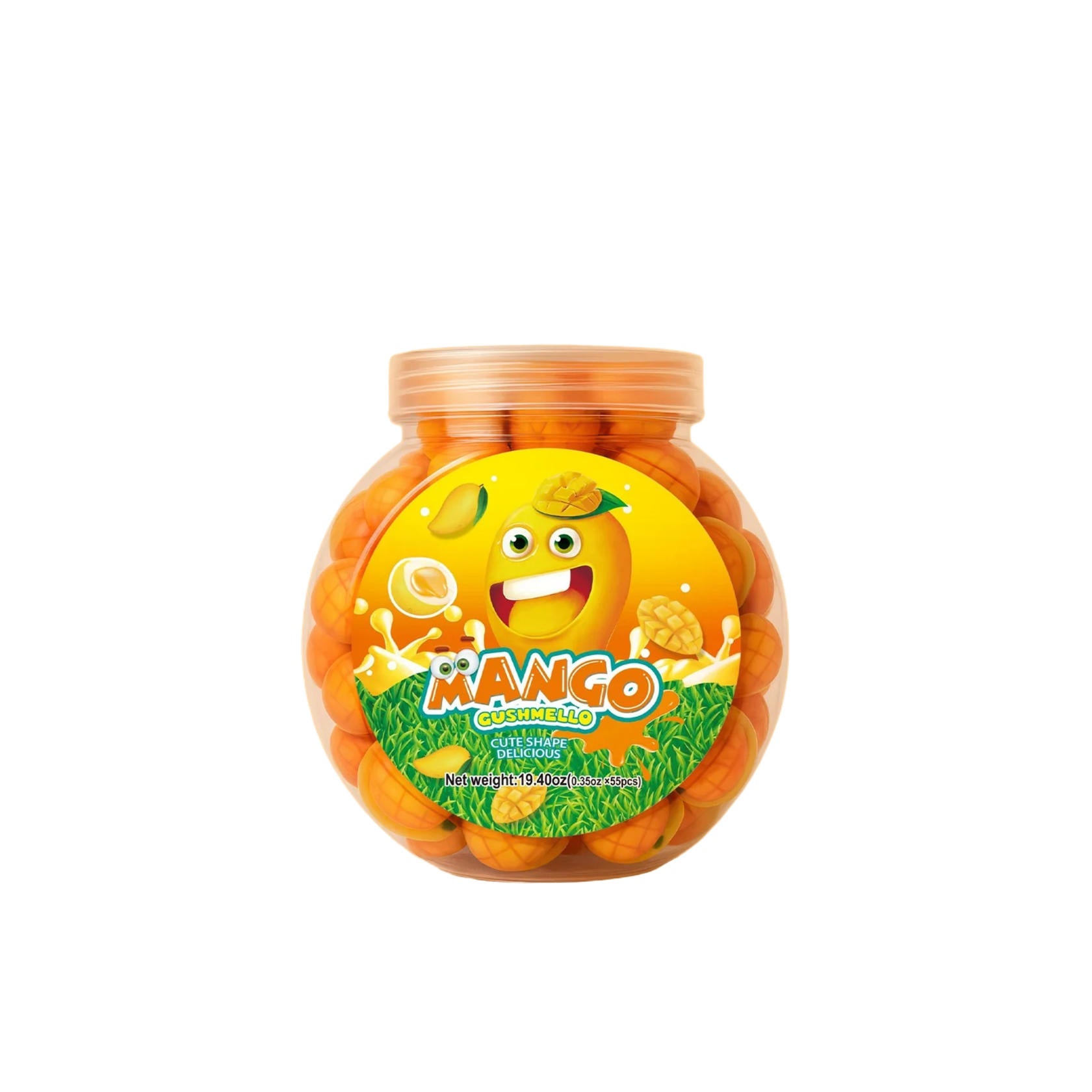 Zoomi Gushmello Candy Fruity Gummy Marshmallow Filled Center 55 Pieces Jar
