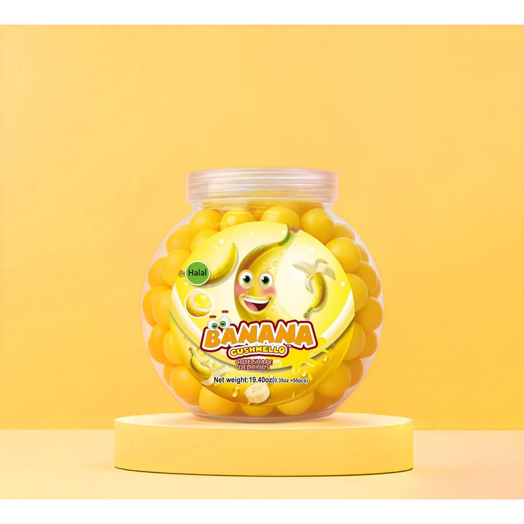 Zoomi Gushmello Candy Fruity Gummy Marshmallow Filled Center 55 Pieces Jar