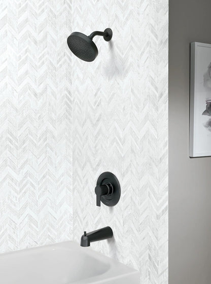 MOEN Rinza 82628BL One-Handle Bathtub and shower Faucet in Matte Black (Valve Included)