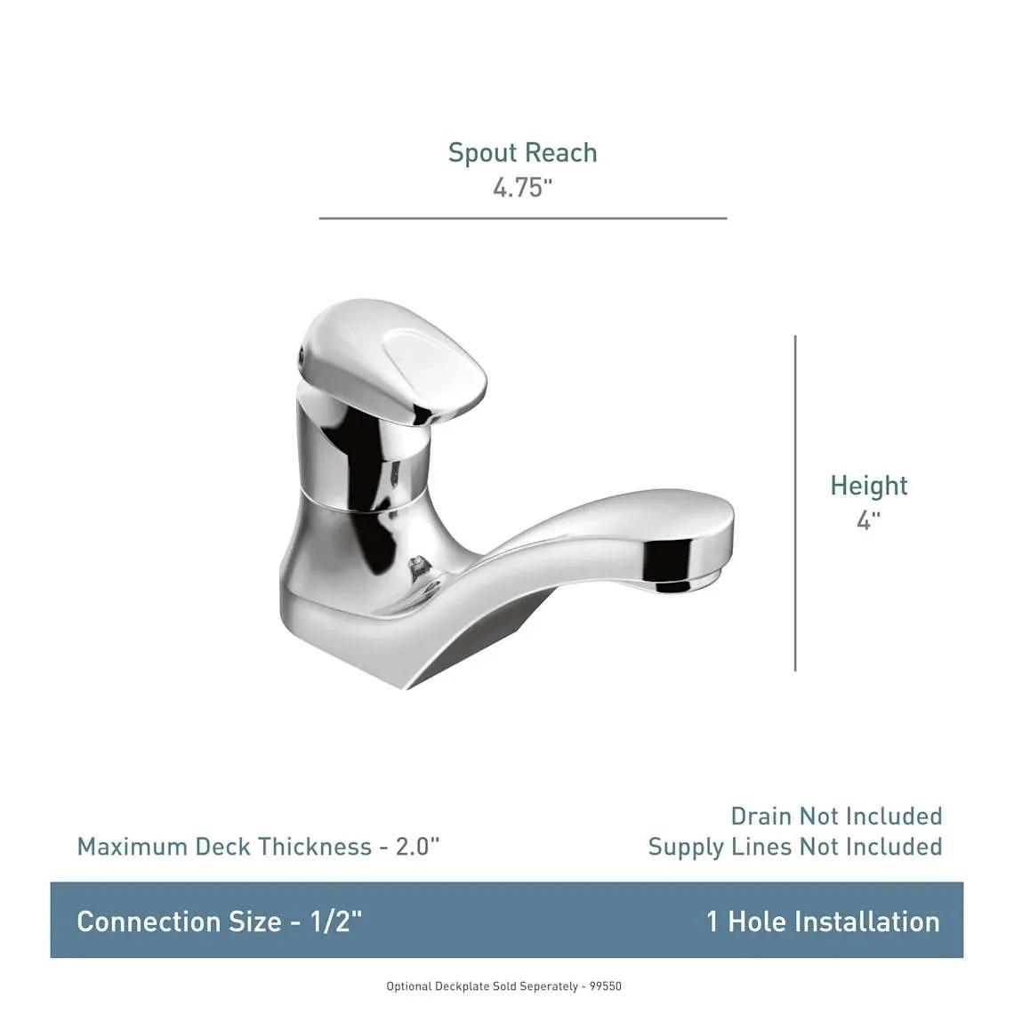 MOEN M-Press 8884 One-Handle Single-Hole Metering Bathroom Sink Faucet in Chrome