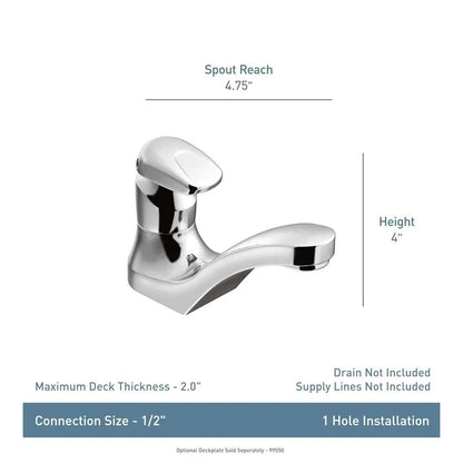 MOEN M-Press 8884 One-Handle Single-Hole Metering Bathroom Sink Faucet in Chrome