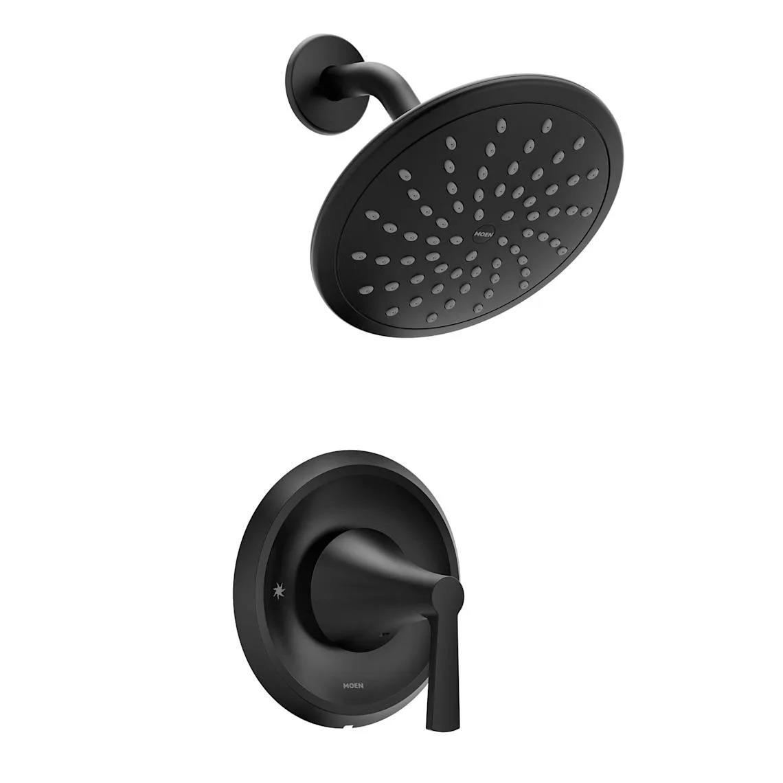 MOEN Jase T2342EPBL One-Handle Posi-Temp Shower Trim with 8" Rainshower in Matte Black (Valve Required)