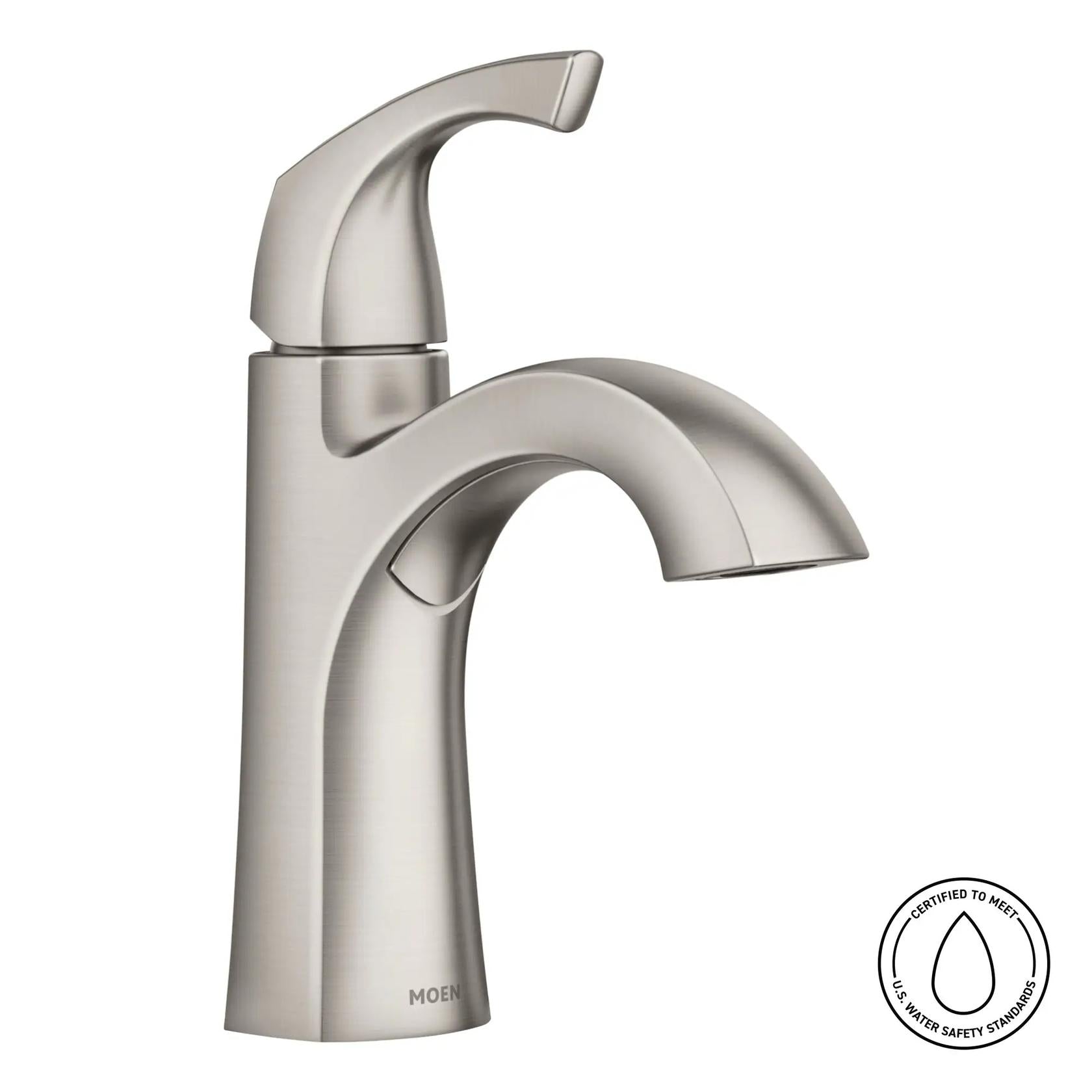 MOEN Lindor 84505SRN Single Handle Lavatory Faucet in Brushed Nickel
