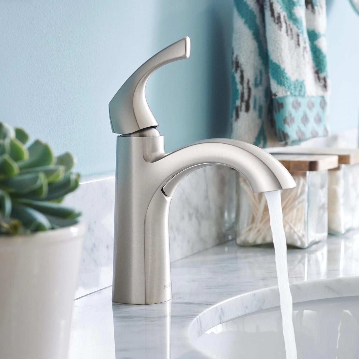 MOEN Lindor 84505SRN Single Handle Lavatory Faucet in Brushed Nickel