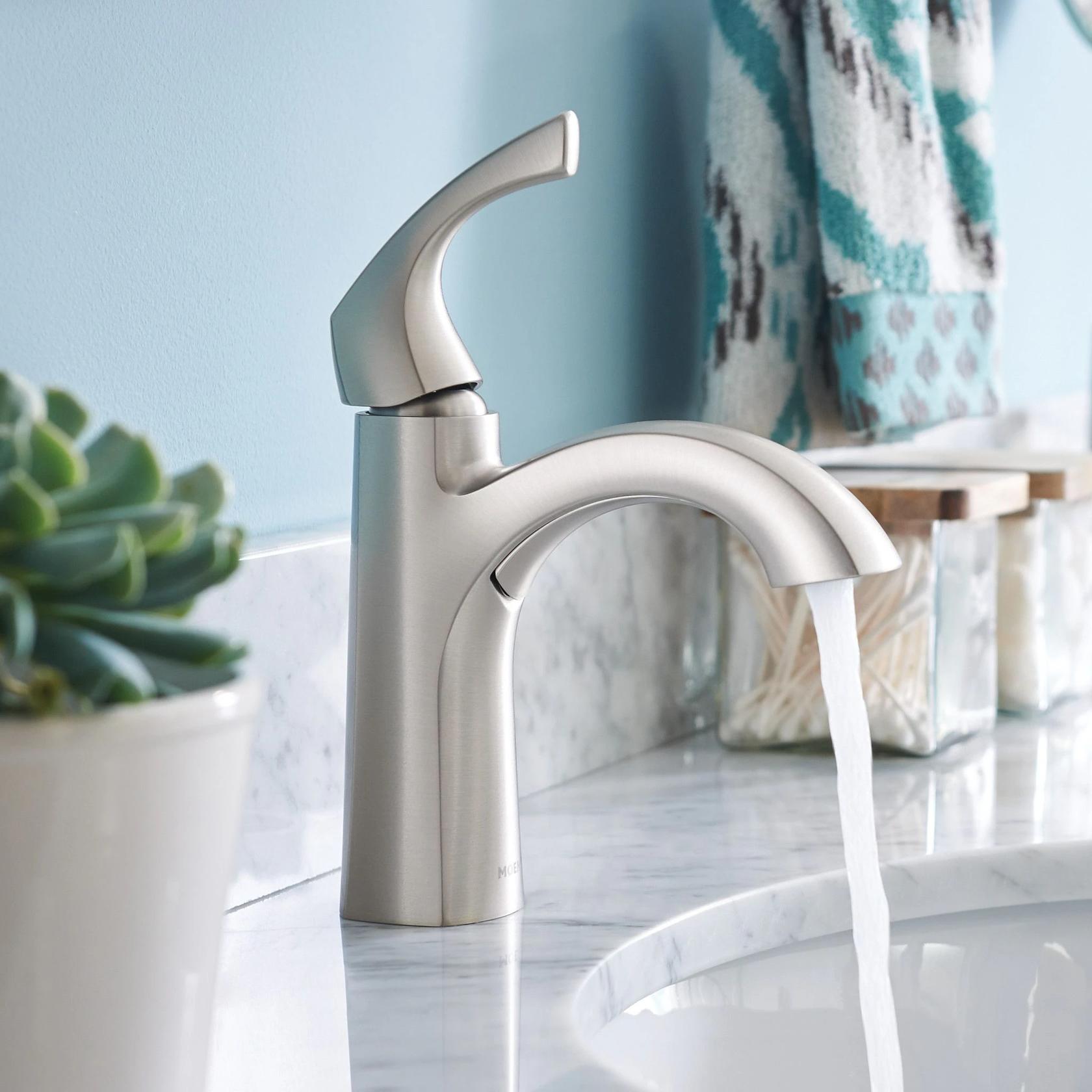 MOEN Lindor 84505SRN Single Handle Lavatory Faucet in Brushed Nickel