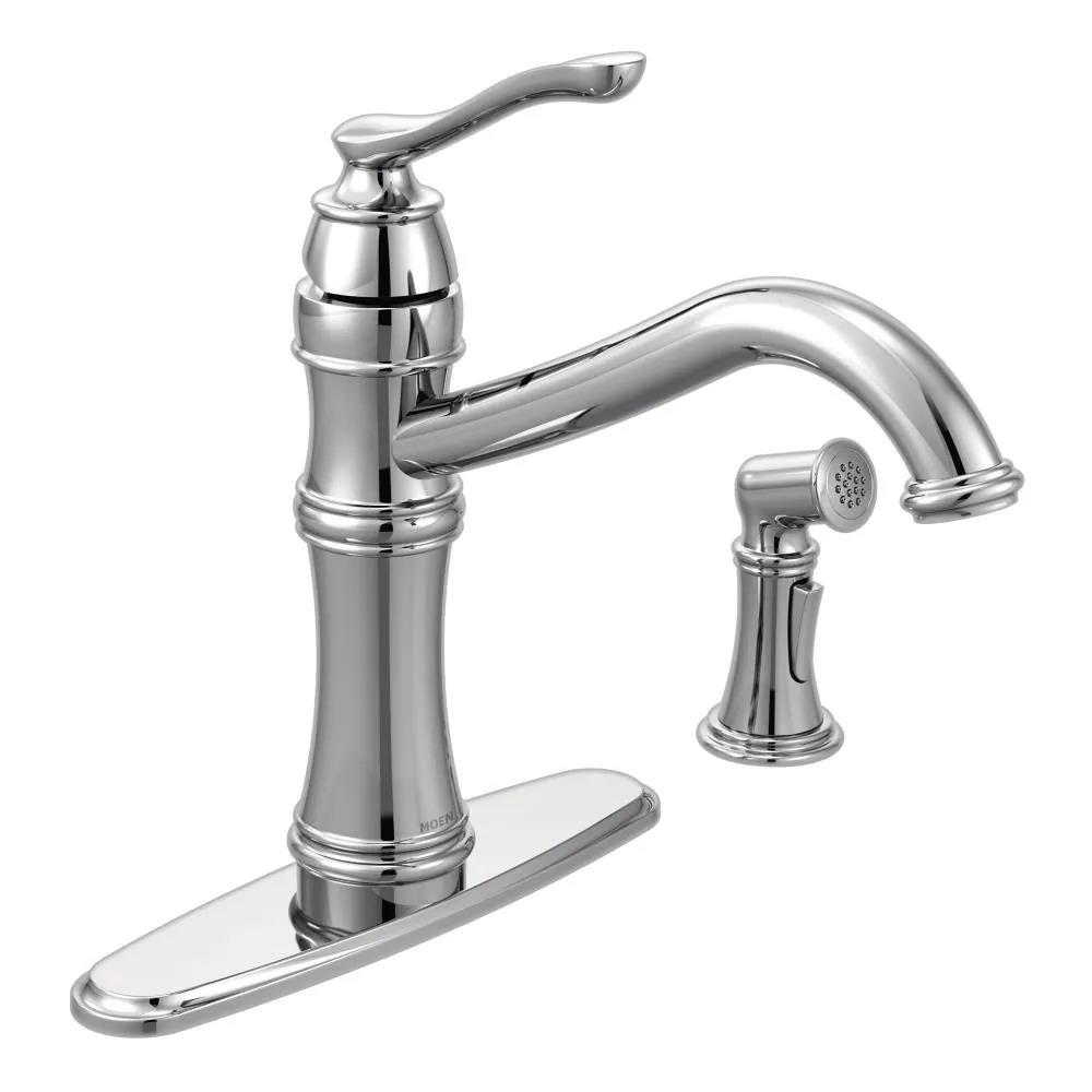 MOEN Belfield 7245C Single-Handle Standard Kitchen Faucet with Side Sprayer in Chrome