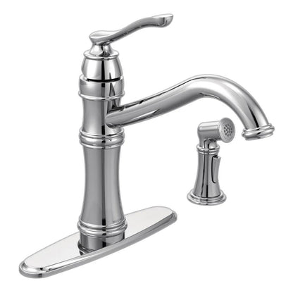 MOEN Belfield 7245C Single-Handle Standard Kitchen Faucet with Side Sprayer in Chrome