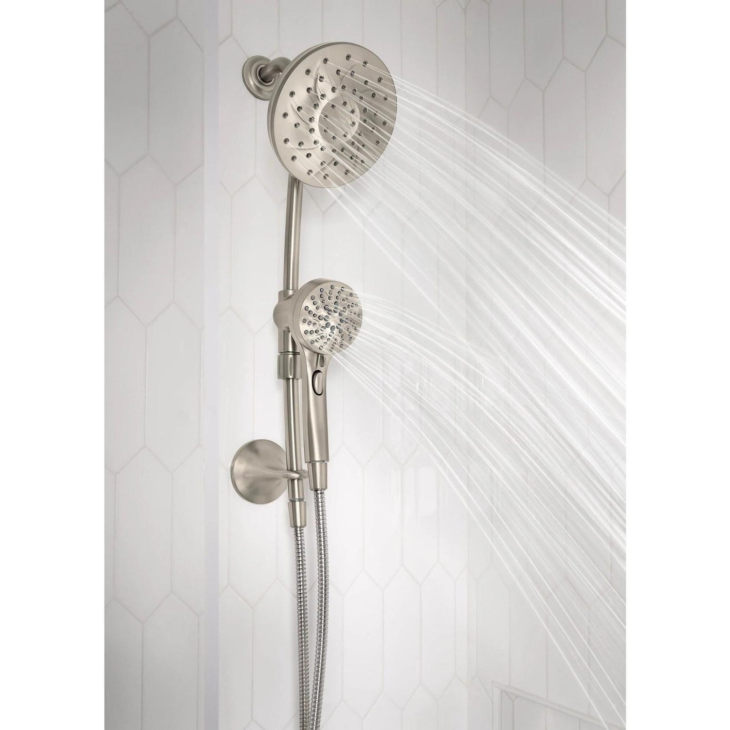 MOEN Engage 28501SRN Handheld and Rain Showerhead with Slide Bar Magnetix in Spot Resist Brushed Nickle