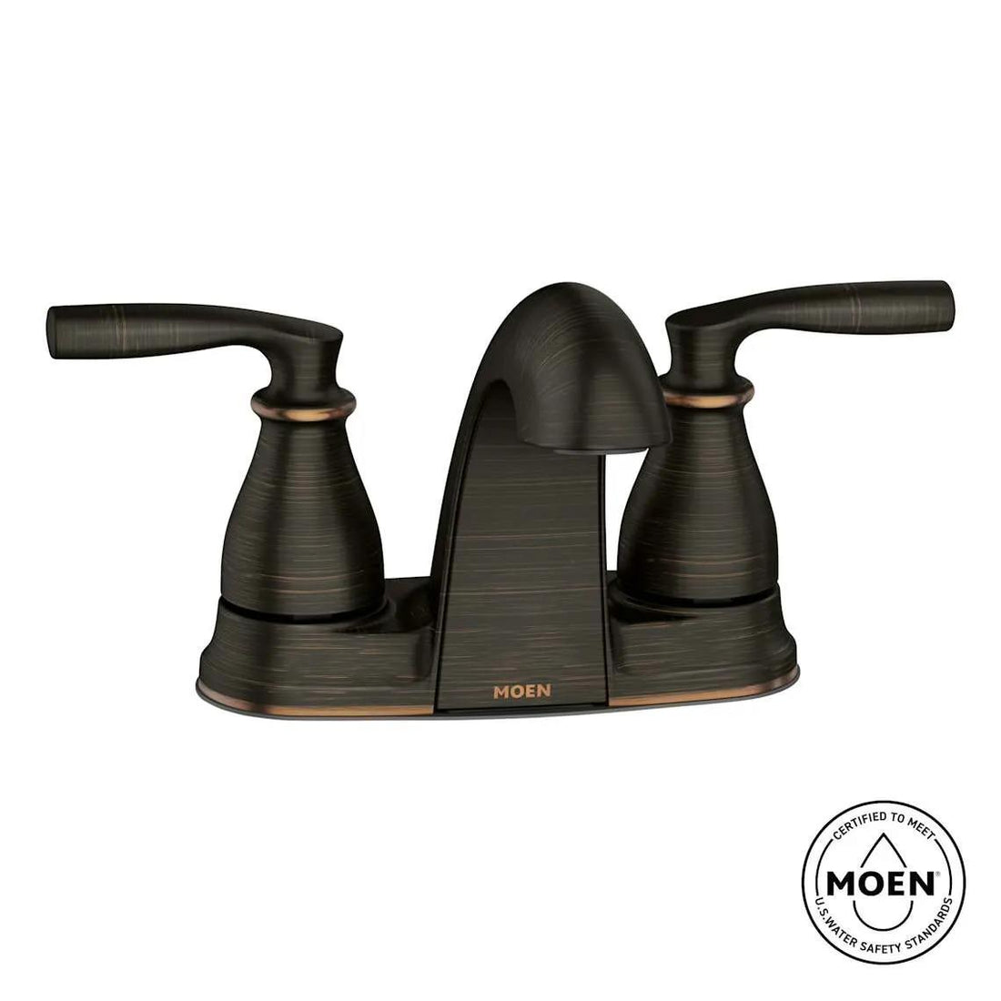 MOEN Hilliard 84532BRB Two-Handle 4-Inch Centerset Bathroom Faucet in Mediterranean Bronze (Drain Included)