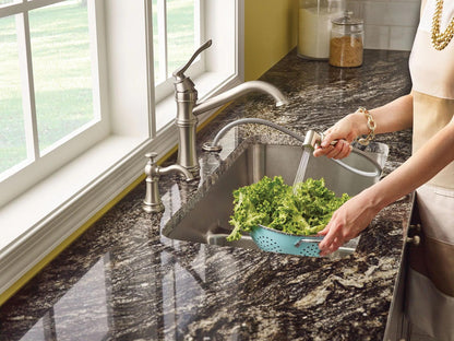 MOEN Belfield 7245C Single-Handle Standard Kitchen Faucet with Side Sprayer in Chrome