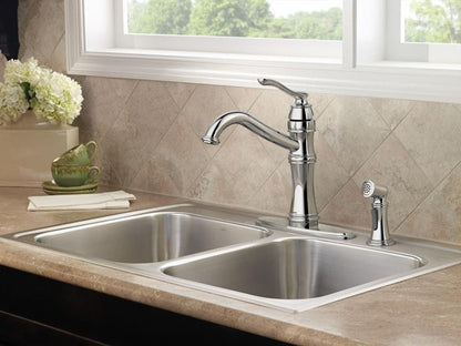 MOEN Belfield 7245C Single-Handle Standard Kitchen Faucet with Side Sprayer in Chrome