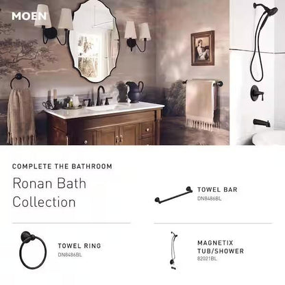 MOEN Jase 64430BL 1.2 GPM, One-Handle Single-Hole Bathroom Faucet in Matte Black