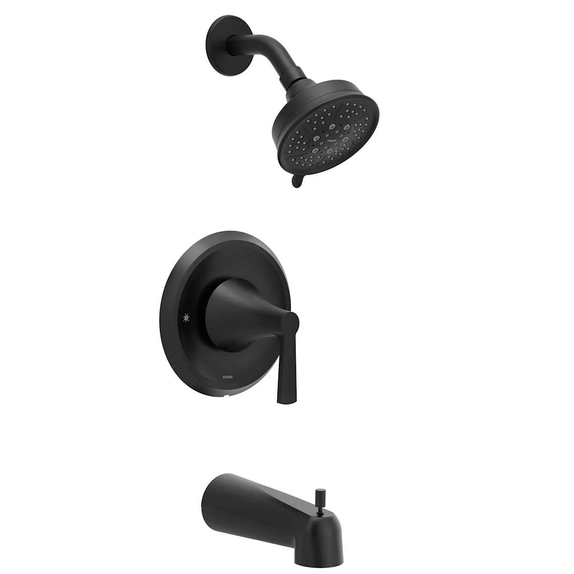 MOEN Jase T2413EPBL Single-Handle 1-Spray Tub and Shower Faucet in Matte Black (Valve Included)