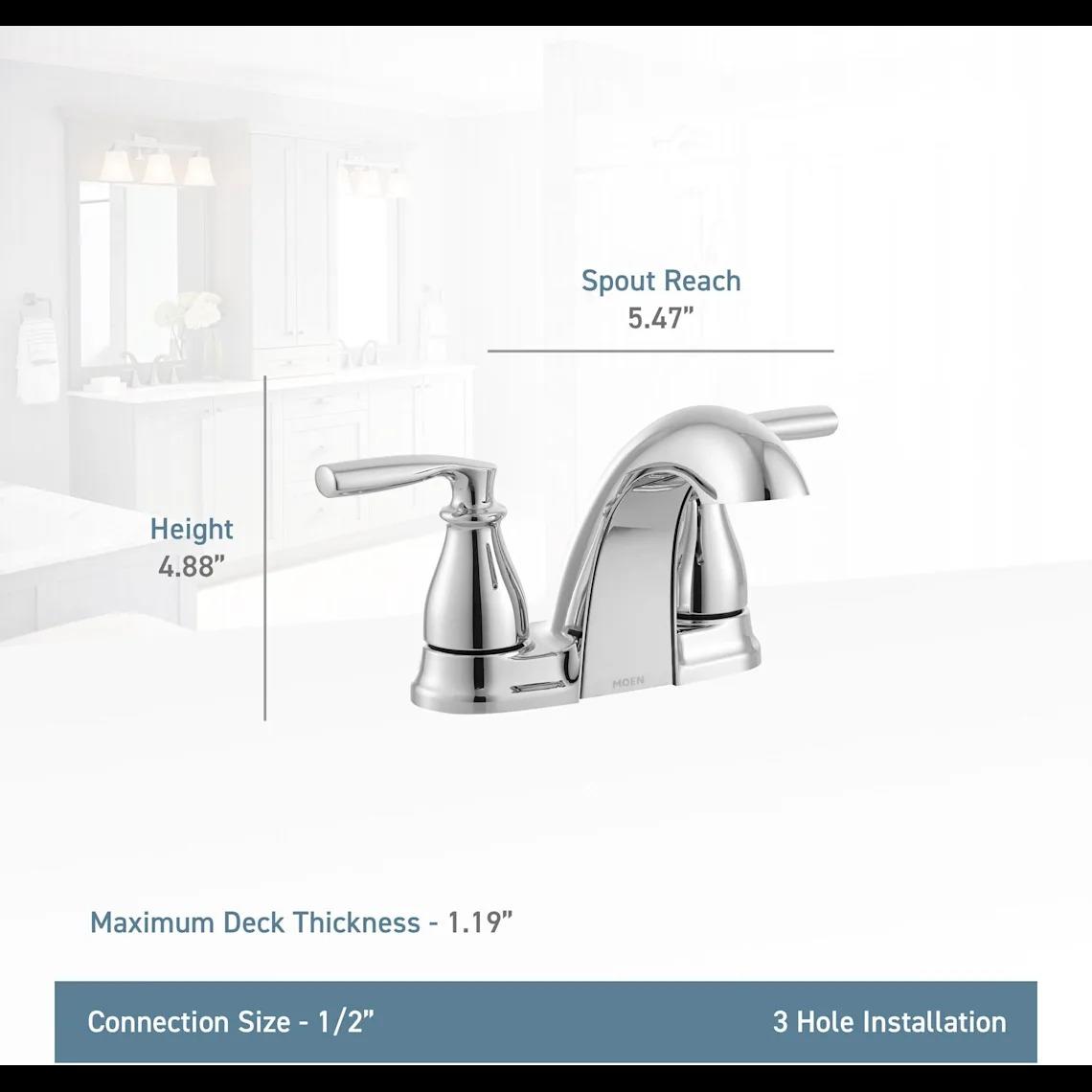 MOEN Hilliard 84532BRB Two-Handle 4-Inch Centerset Bathroom Faucet in Mediterranean Bronze (Drain Included)