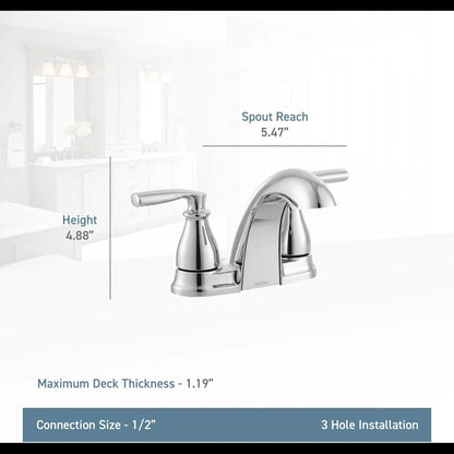 MOEN Hilliard 84532BRB Two-Handle 4-Inch Centerset Bathroom Faucet in Mediterranean Bronze (Drain Included)