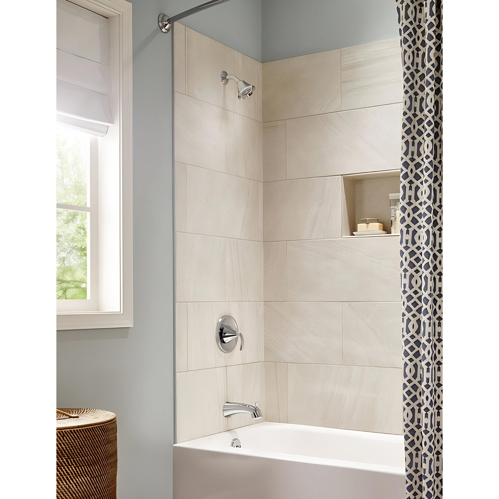 MOEN Glyde T62743 Posi-Temp Tub and Shower Trim, 2.5 GPM Shower in Chrome