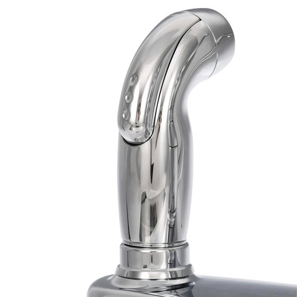 MOEN Banbury CA87527 Single-Handle Low-Arc Standard Kitchen Faucet with Side Sprayer in Chrome