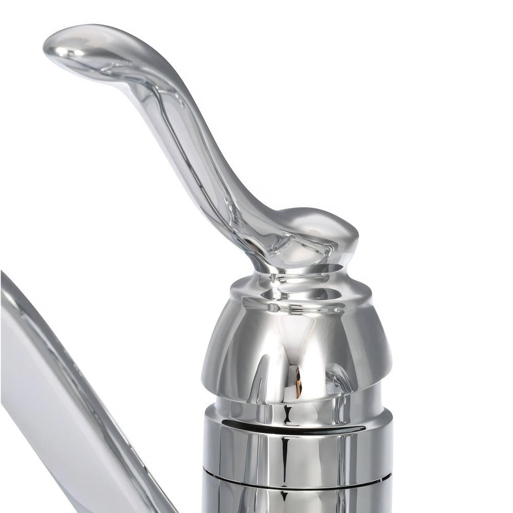 MOEN Banbury CA87527 Single-Handle Low-Arc Standard Kitchen Faucet with Side Sprayer in Chrome