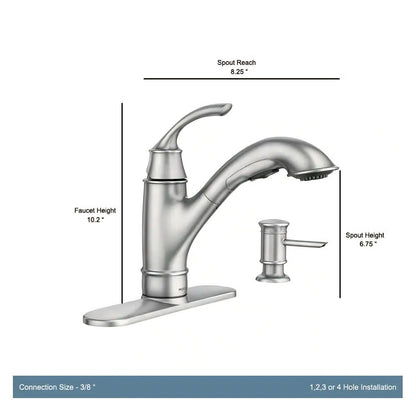 MOEN Marietta 87601SRS Single-Handle Pull-Out Sprayer Kitchen Faucet in Spot Resist Stainless