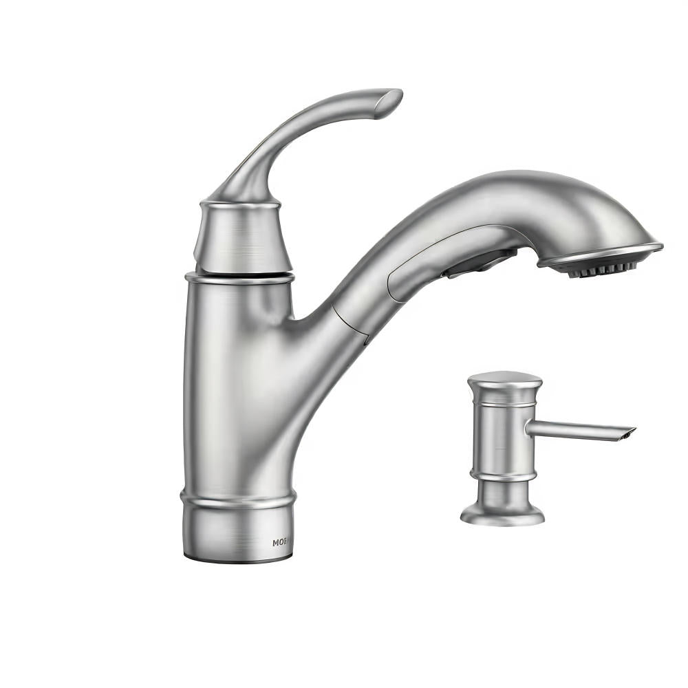 MOEN Marietta 87601SRS Single-Handle Pull-Out Sprayer Kitchen Faucet in Spot Resist Stainless