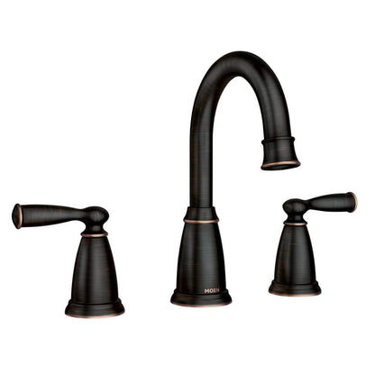 MOEN Banbury 84947BRB Widespread Double Handle High-Arc Bathroom Faucet in Mediterranean Bronze (Valve Included)