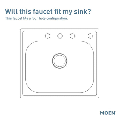 MOEN Banbury 7051 One Handle Kitchen Faucet in Chrome