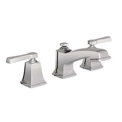 MOEN Boardwalk T6220 Widespread Bathroom Faucet with Metal Pop-Up Drain Assembly in Chrome