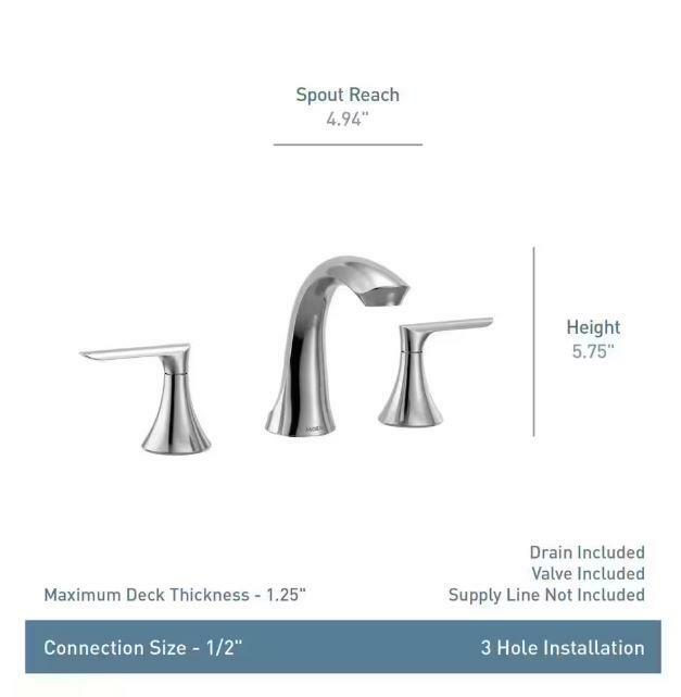 MOEN Findlay 84517SRN Widespread 2-Handle Bathroom Faucet in Spot Resist Brushed Nickel (Valve Included)