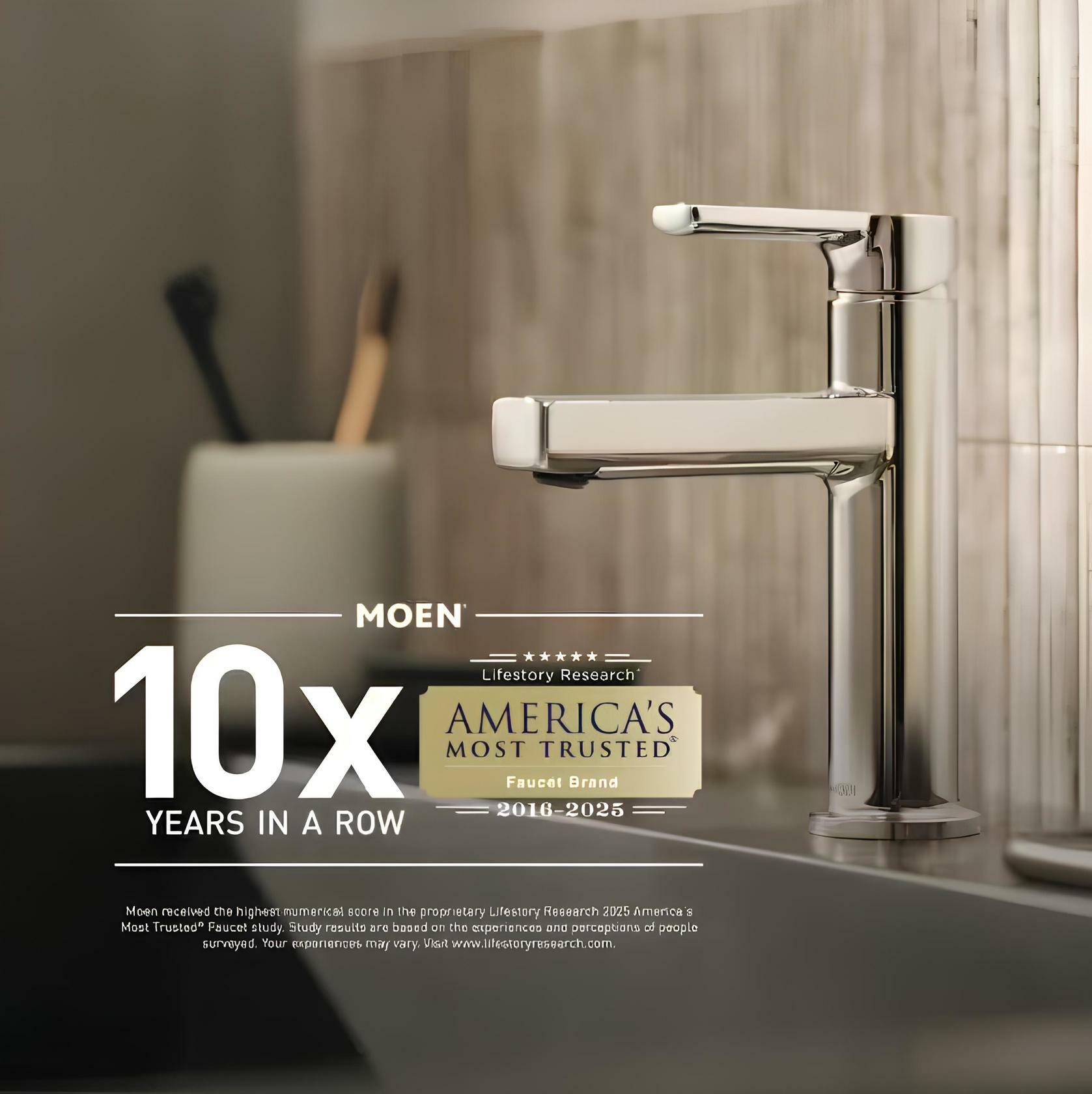 MOEN Banbury 84947 Widespread Double Handle High-Arc Bathroom Faucet in Chrome (Valve Included)
