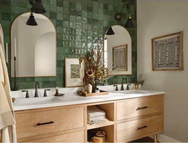 MOEN Banbury 84947BRB Widespread Double Handle High-Arc Bathroom Faucet in Mediterranean Bronze (Valve Included)