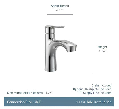 MOEN Findlay 84516BL Single-Handle Single-Hole Bathroom Faucet in Matte Black