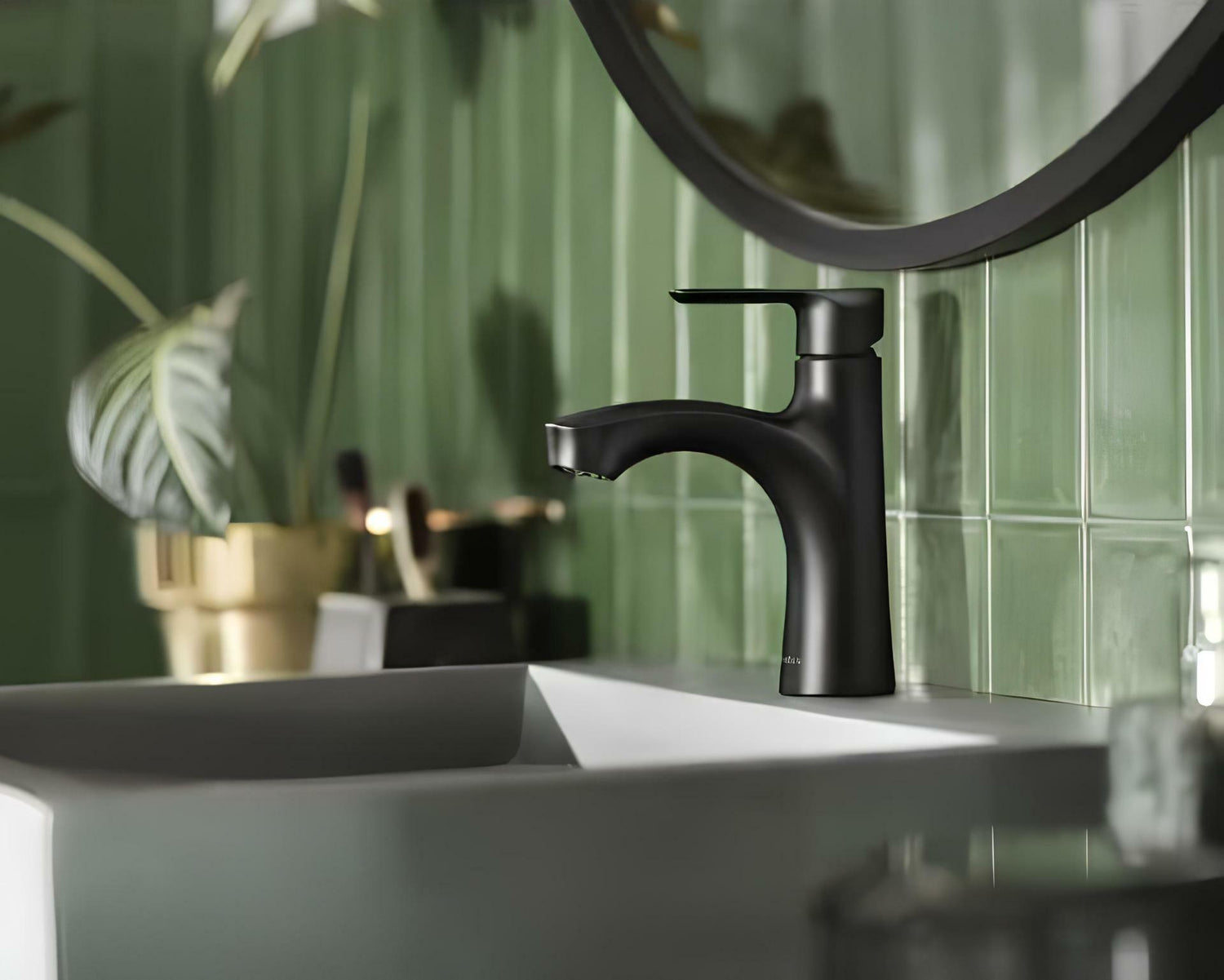 MOEN Findlay 84516BL Single-Handle Single-Hole Bathroom Faucet in Matte Black