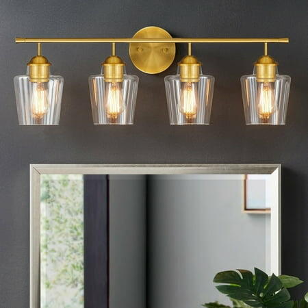 KAWOTI 4-Light Vanity Light for Bathroom  Modern Bathroom Light Fixtures with - Like New