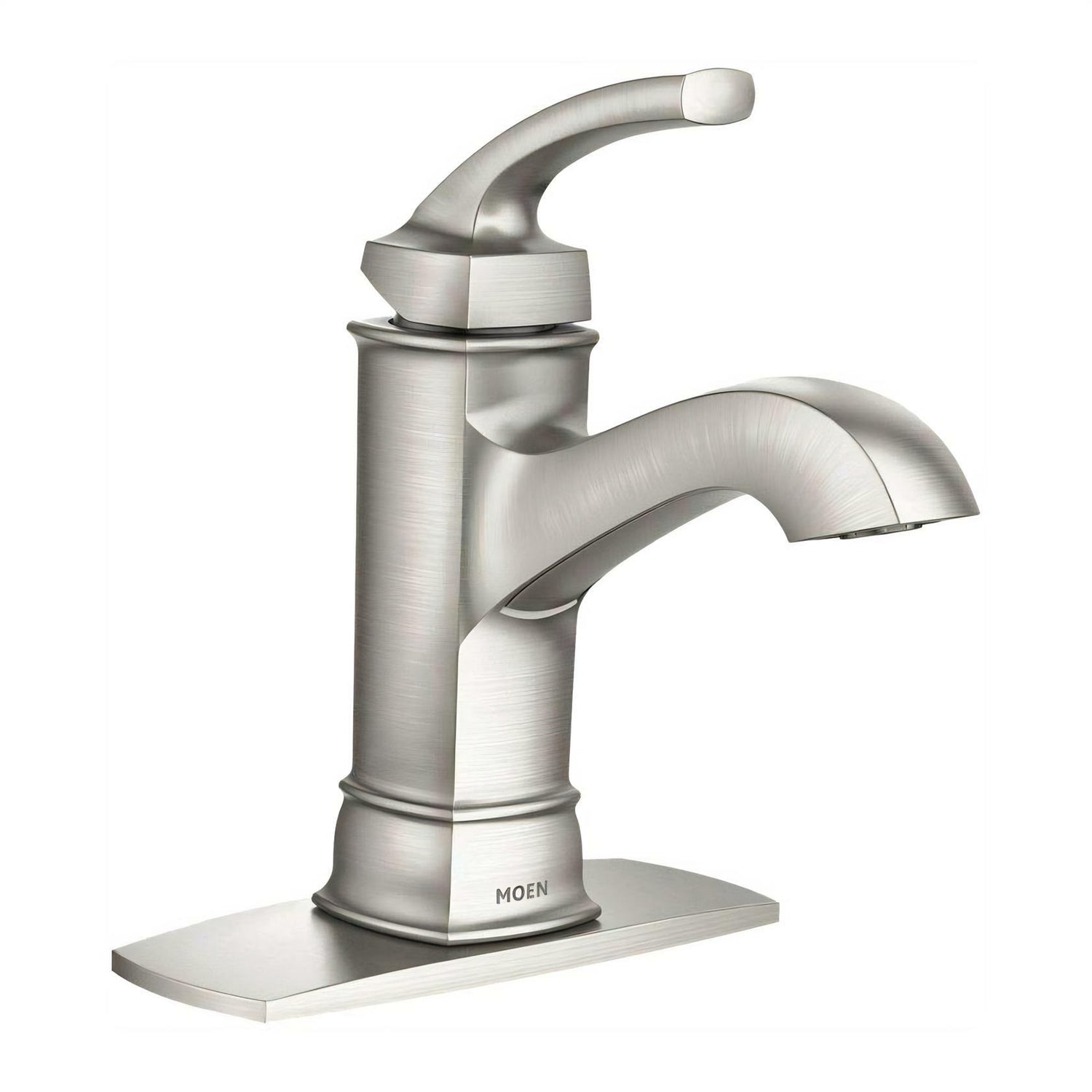 MOEN Hensley WS84414MSRN Single Hole Single-Handle Bathroom Faucet in Spot Resist Brushed Nickel