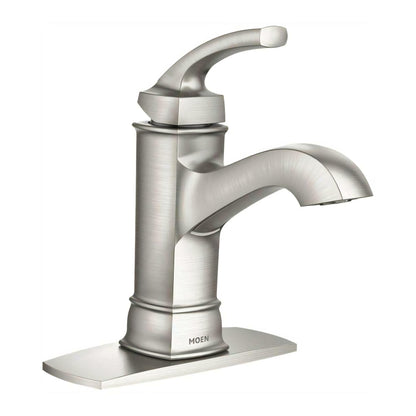 MOEN Hensley WS84414MSRN Single Hole Single-Handle Bathroom Faucet in Spot Resist Brushed Nickel
