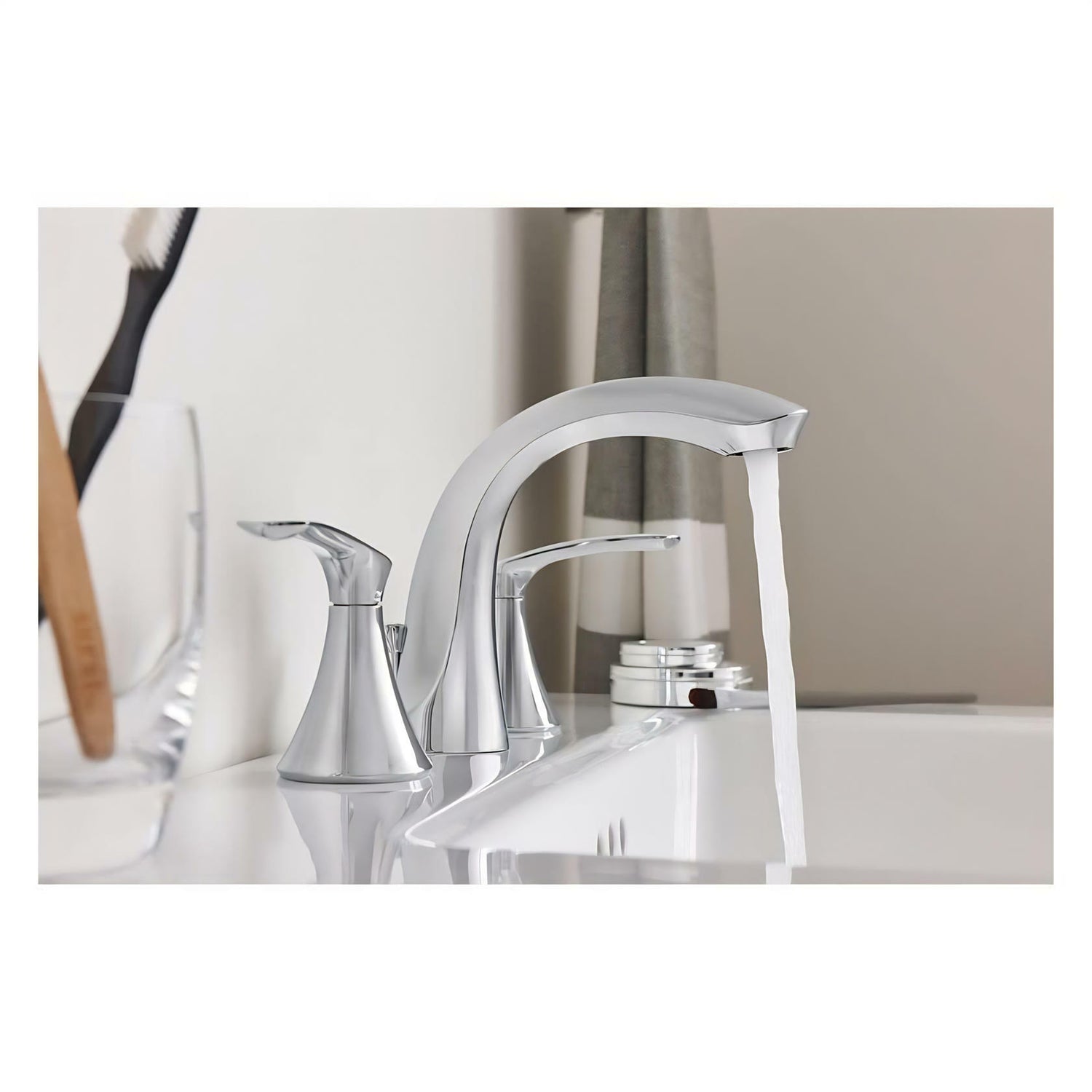 MOEN Darcy WS84551 8 in. Widespread 2-Handle High-Arc Bathroom Faucet in Chrome