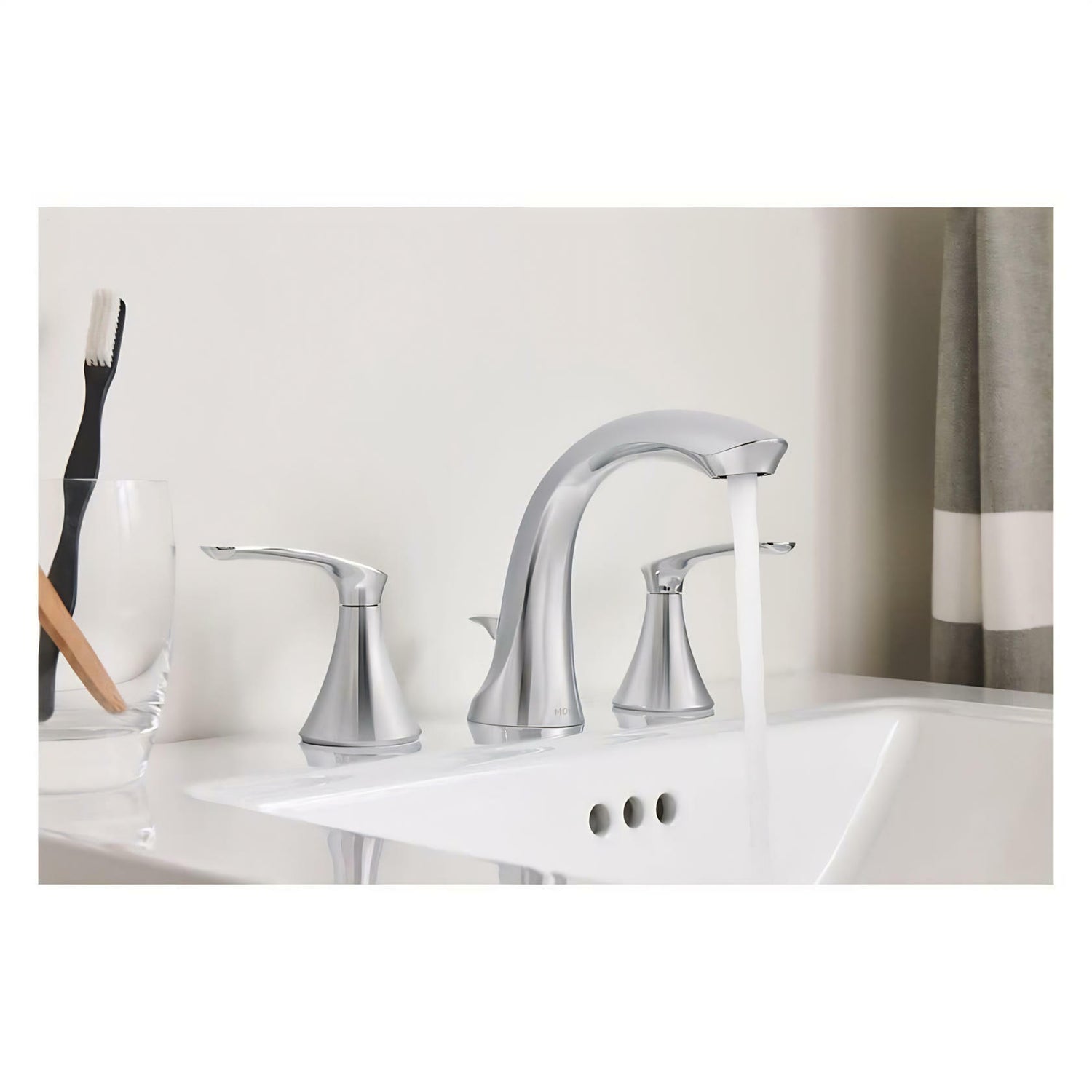 MOEN Darcy WS84551 8 in. Widespread 2-Handle High-Arc Bathroom Faucet in Chrome