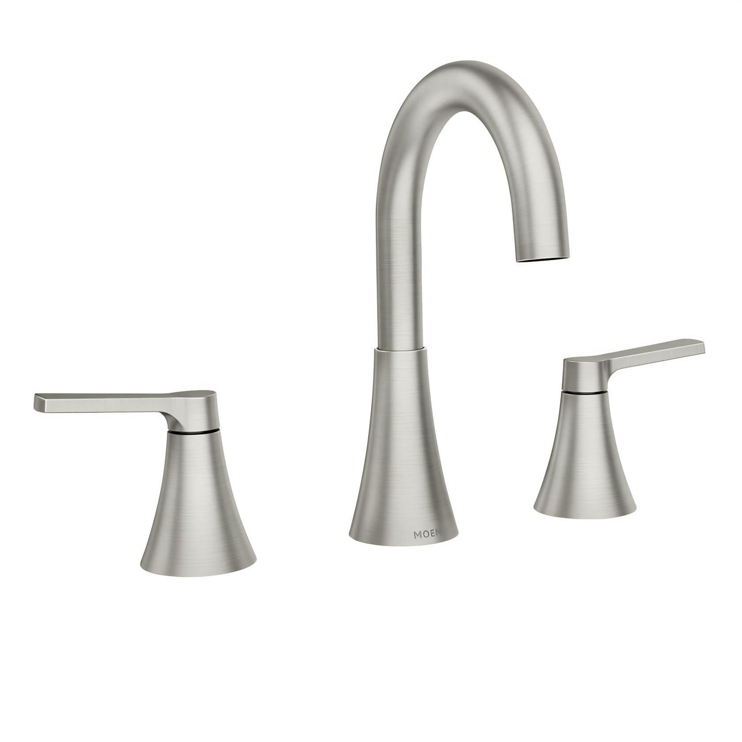 MOEN Mikah 84312SRN Two-Handle Widespread Bathroom Sink Faucet in Spot Resist Brushed Nickel
