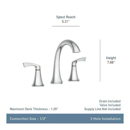 MOEN Korek 84468BL Widespread Double Handle High-Arc Bathroom Faucet with Valve in Matte Black