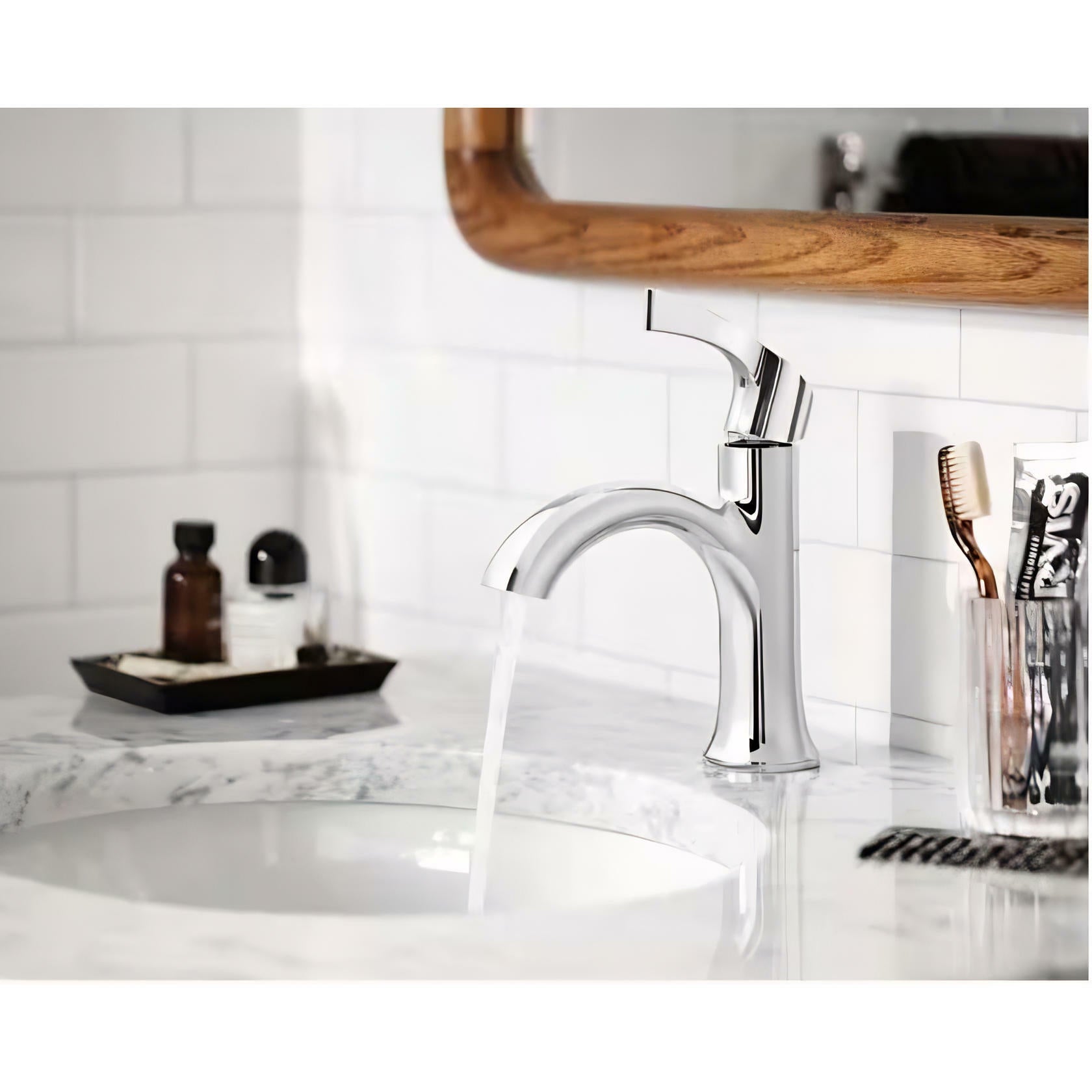 MOEN Korek 84466 Single Handle Single Hole Bathroom Faucet in Chrome
