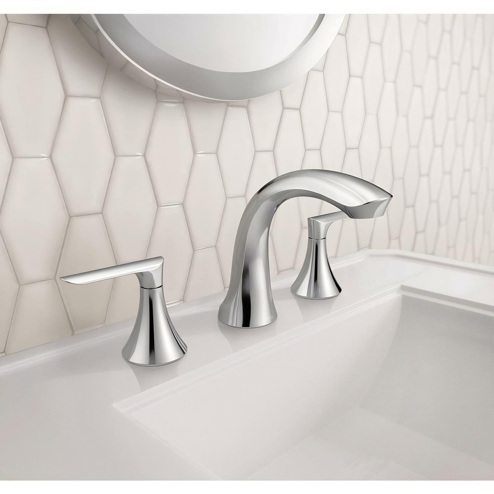 MOEN Findlay 84517 Widespread 2-Handle Bathroom Faucet in Chrome (Valve Included)