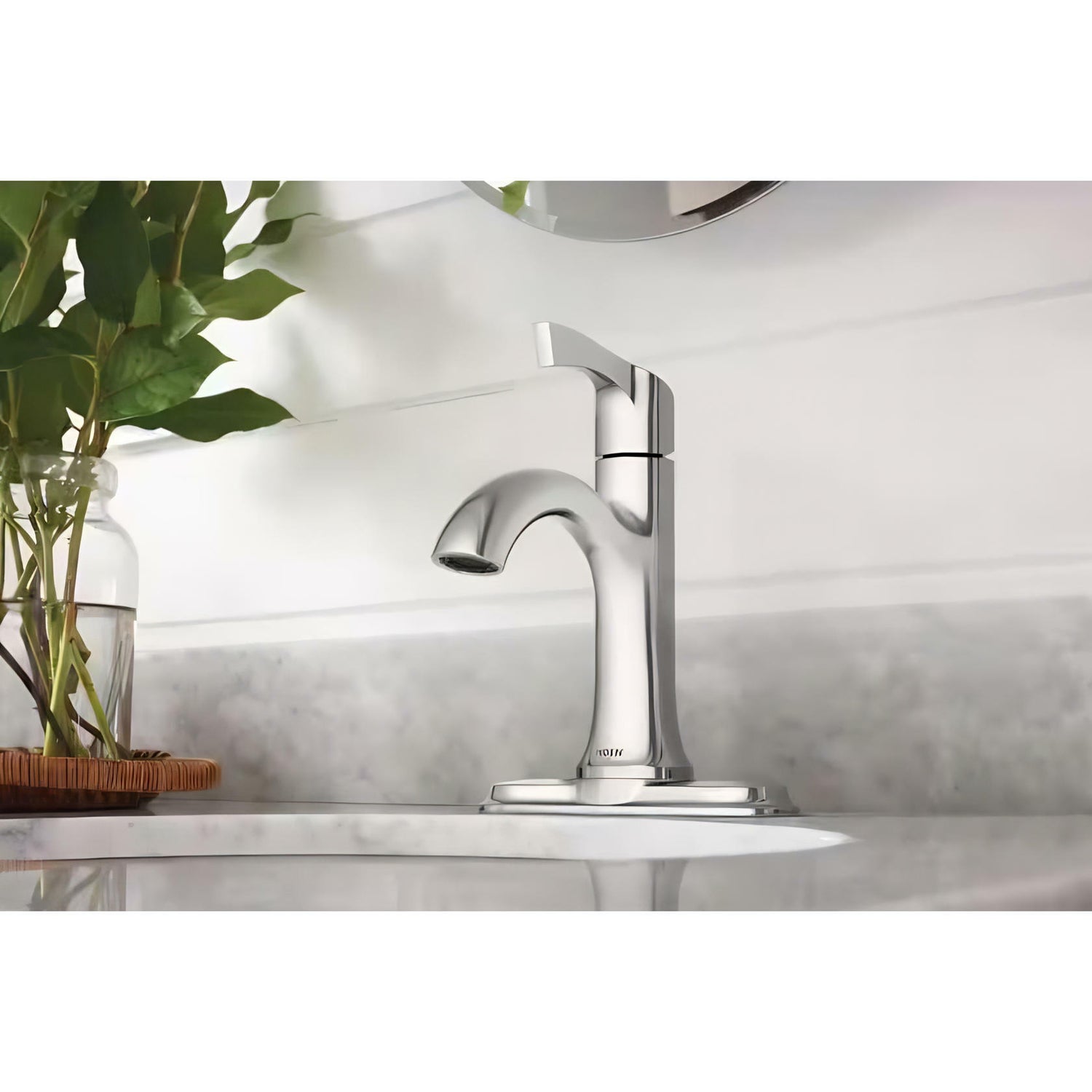 MOEN Korek 84466 Single Handle Single Hole Bathroom Faucet in Chrome