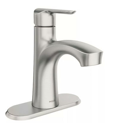 MOEN Findlay 84516SRN Single-Handle Single-Hole Bathroom Faucet in Spot Resist Brushed Nickel