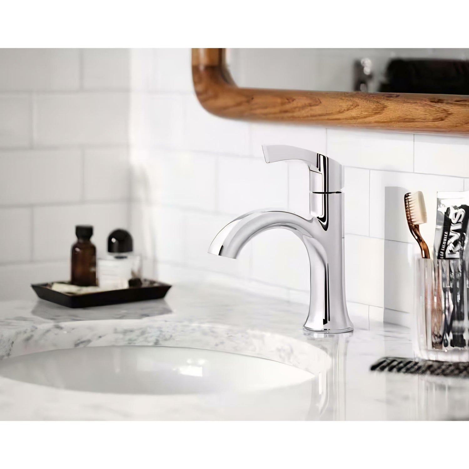 MOEN Korek 84466 Single Handle Single Hole Bathroom Faucet in Chrome