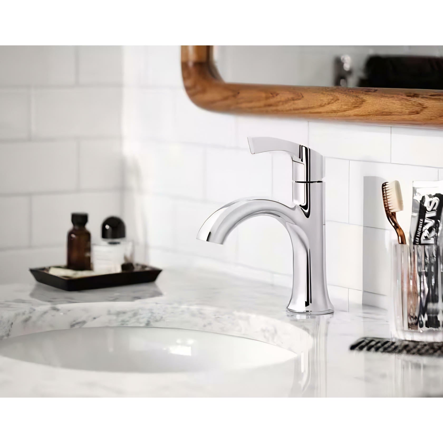 MOEN Korek 84466 Single Handle Single Hole Bathroom Faucet in Chrome