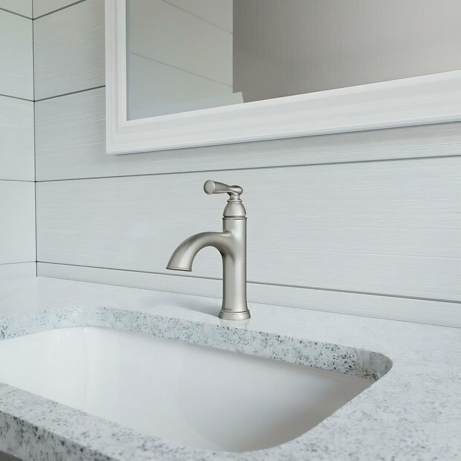 MOEN Banbury 84945SRN Single Handle Single Hole Bathroom Faucet in Spot Resist Brushed Nickel