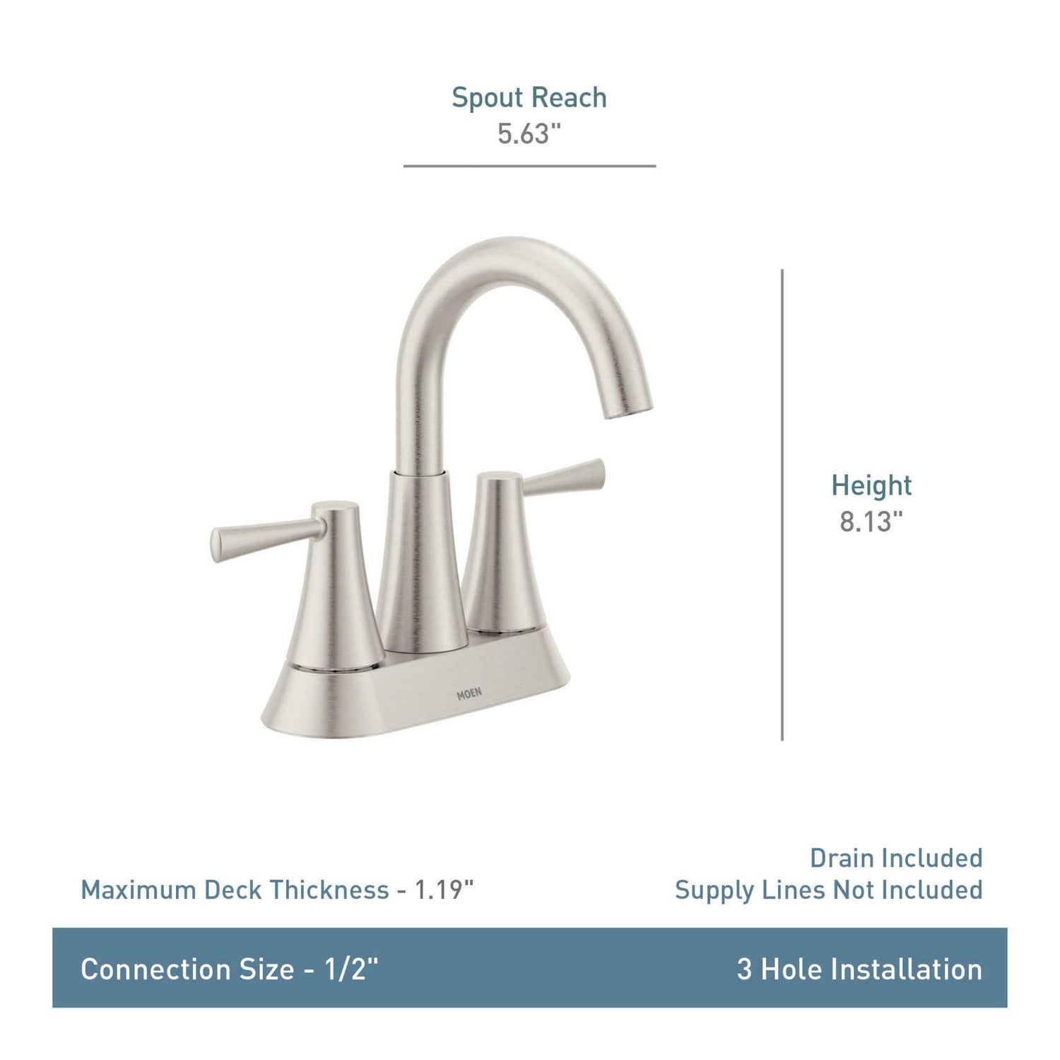 MOEN Ronan 84022BZG Centerset 2-Handle Bathroom Faucet in Bronzed Gold