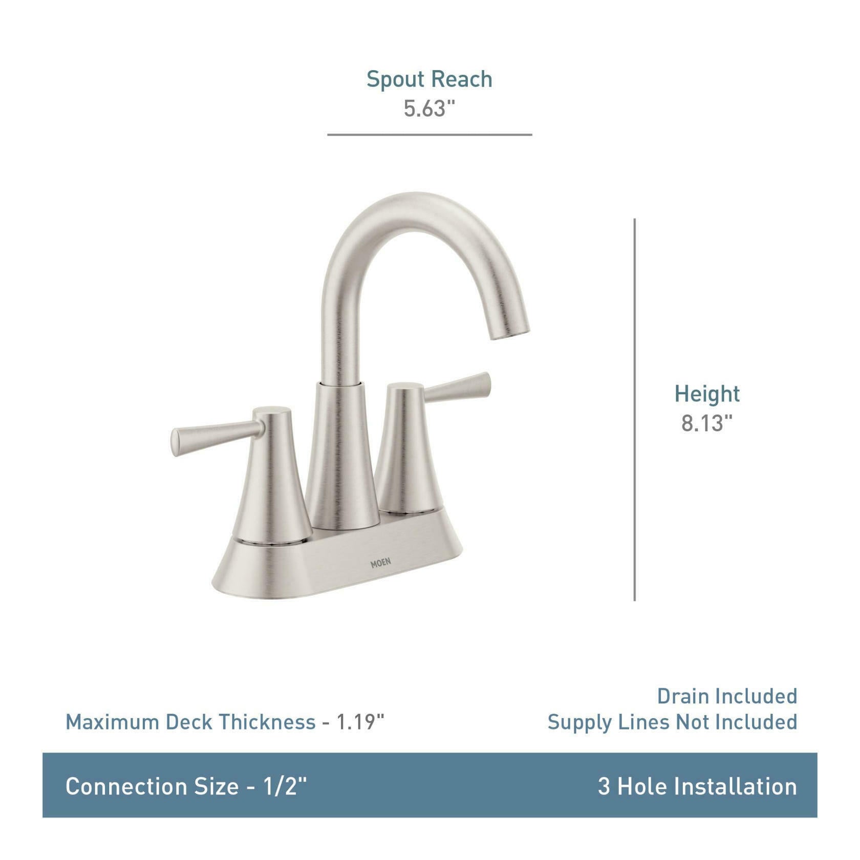 MOEN Ronan 84022BZG Centerset 2-Handle Bathroom Faucet in Bronzed Gold